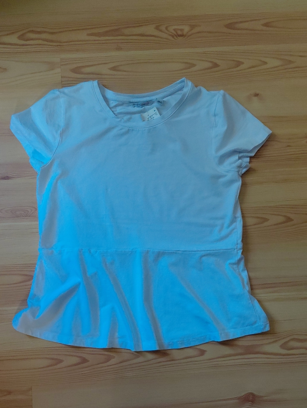 Isaac Mizrahi Live White Short-Sleeve Peplum Top